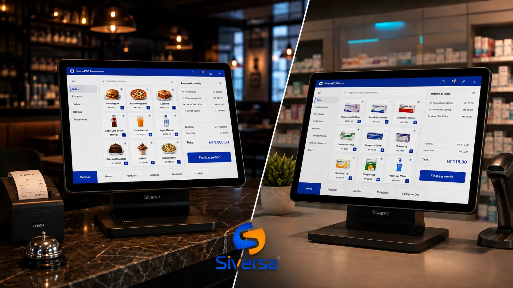 SiversaPOS: ponto de venda e software de vendas para loja, mercearia, farmácia e restaurante em Moçambique