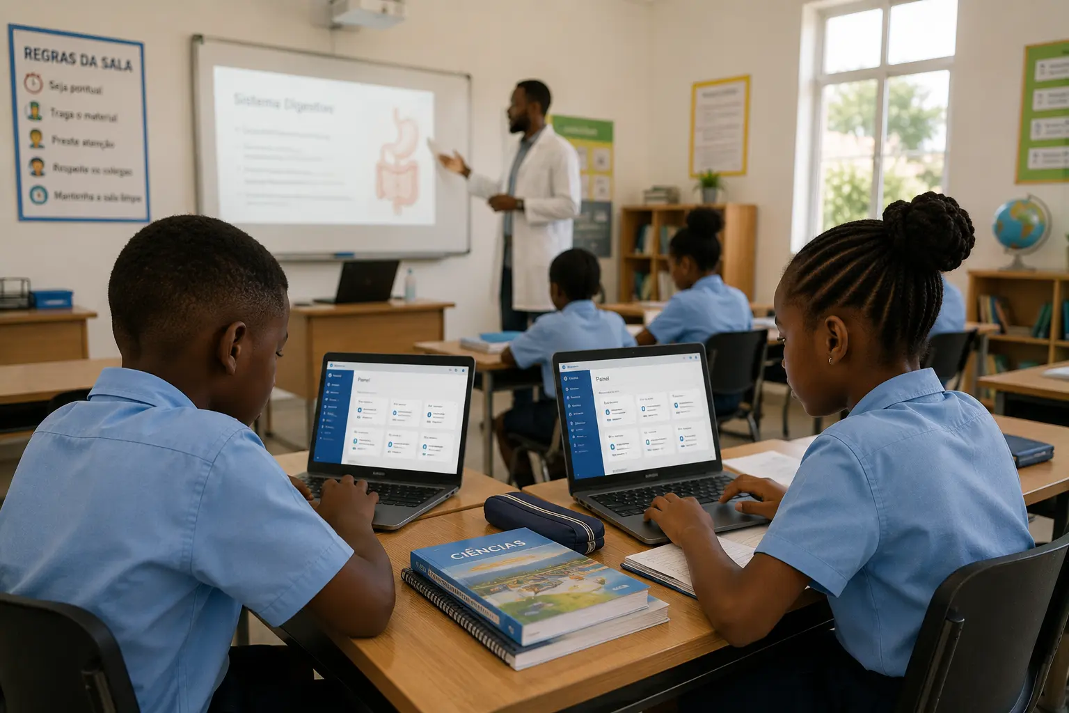 Formador e alunos numa sala de formação