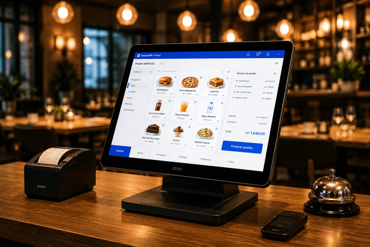 POS Siversa para restaurantes — pedidos, mesas e contas