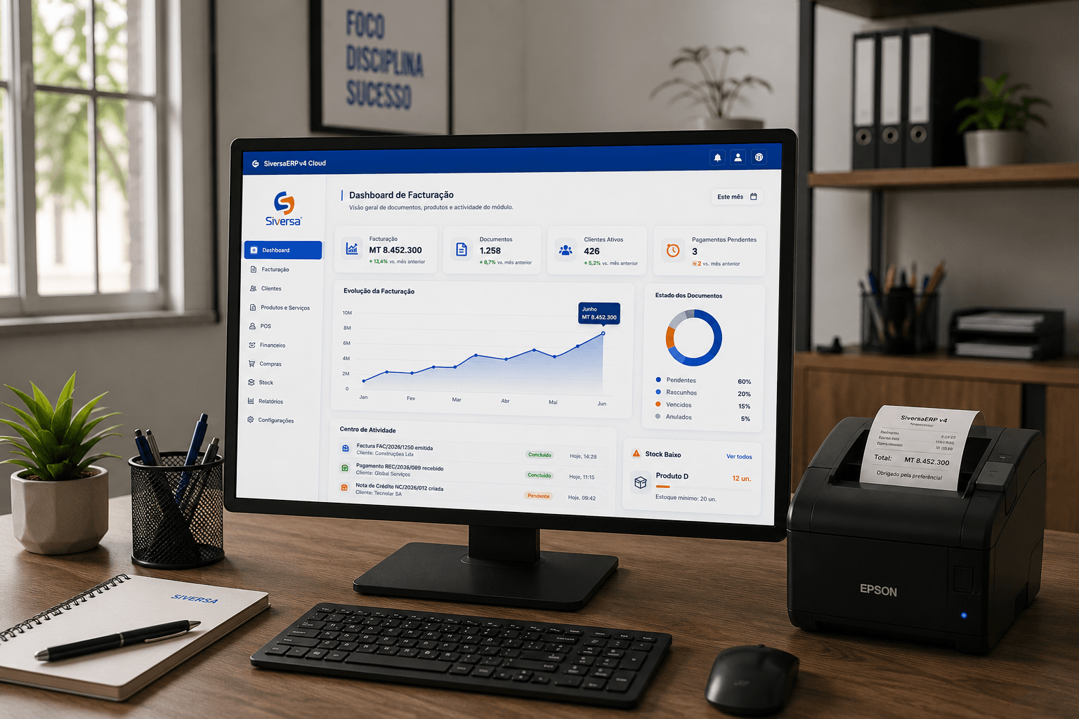 POS Siversa para escritórios — vendas, documentos e caixa